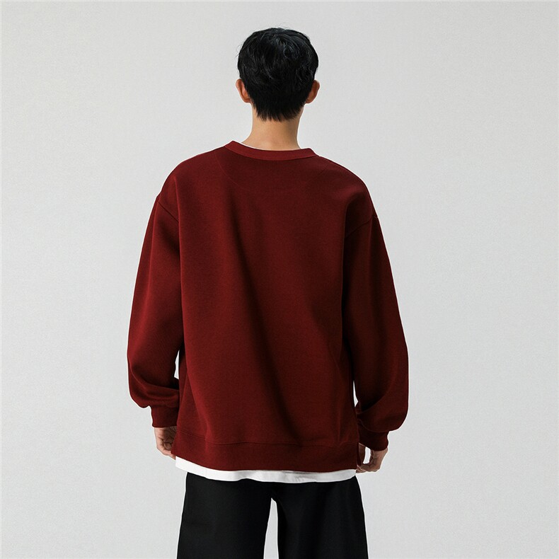 25新春圆领假两件宽松潮牌撞色韩版卫衣W801/P78118,男装卫衣,星座202-3