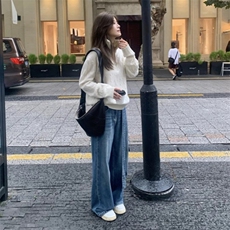 女士秋冬羊毛扭花半开拉链毛衣羊毛，女装羊毛衫，鑫之绒