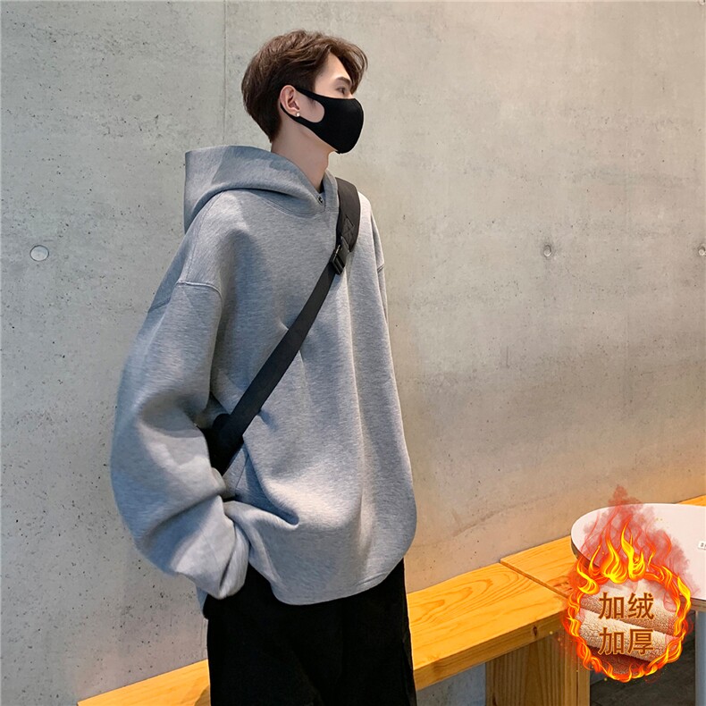 秋冬美式高克重加绒加厚太空棉卫衣连帽中性外套上衣男H893-1P78，男装卫衣，电商A341