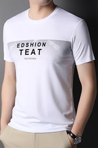 2023夏季男士商务休闲商务短袖T恤新款中年时尚百搭男装上衣图片