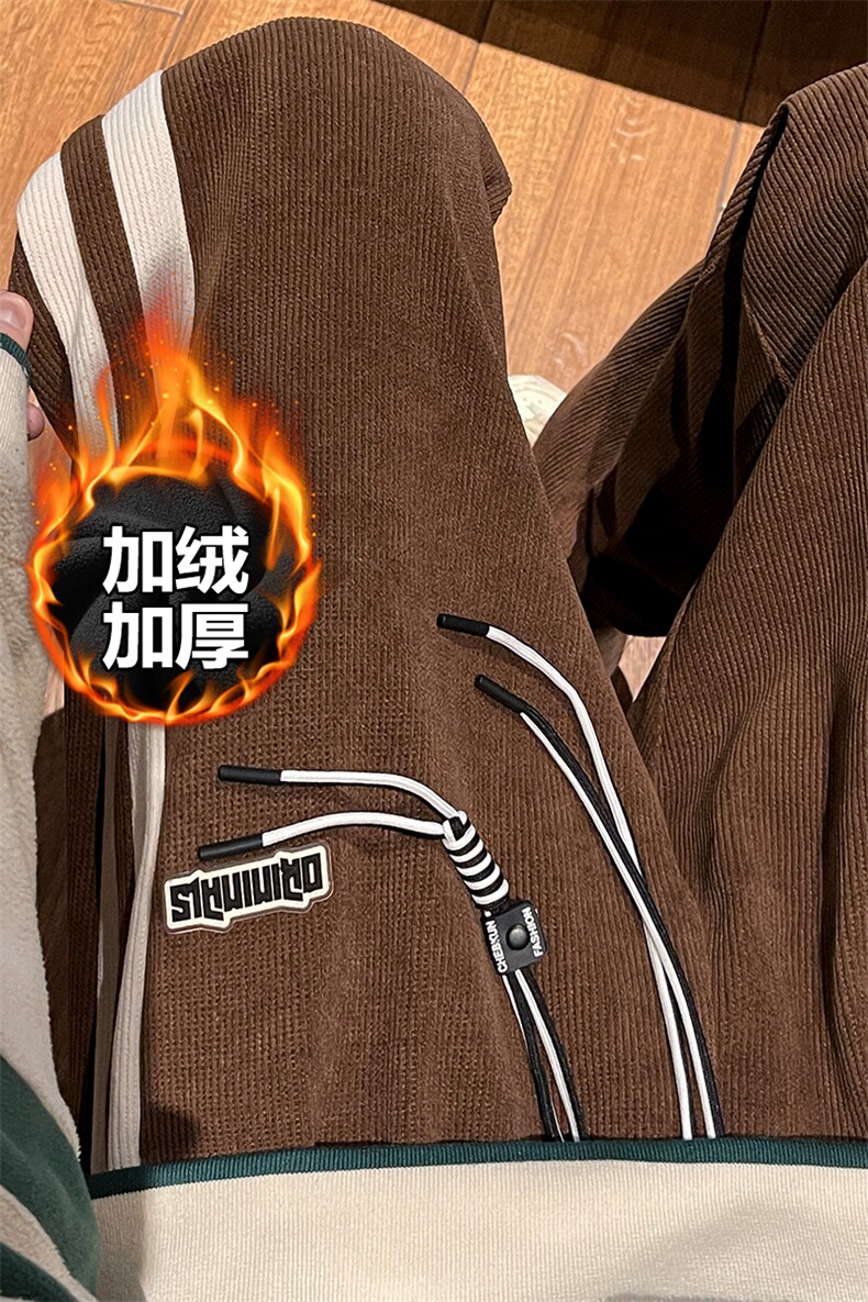 特批P43无差价K1298J加绒老钱风雪尼尔束脚裤男欧棉绒不加绒特P38,男装休闲裤,电商A001-1