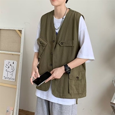 纯色原宿西装领潮流新款文艺气质百搭青春流行潮男时尚马甲日系，男装背心/马甲，星座1210-1