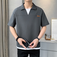 夏季短袖男T恤宽松假两件POLO衫潮流休闲时尚半袖上衣YD396-P39，男装Polo衫，星座310B-3