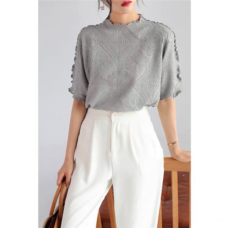 满身刺绣上衣压褶魔术上衣，其它，理想花缘