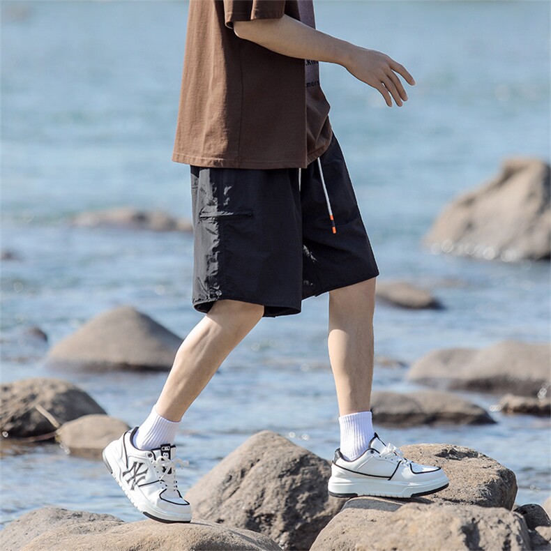 美式拉链装饰短裤男夏季宽松里层网布五分裤A403P45,男装牛仔裤,电商A309
