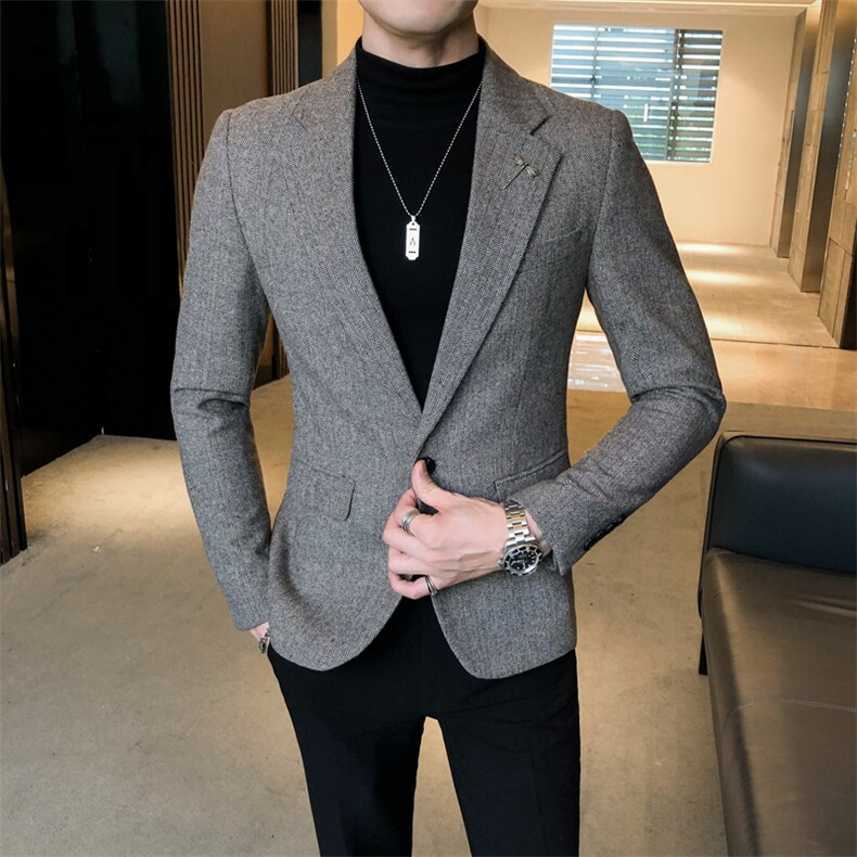 秋冬夹克西装单西修身休闲男士西服A236-XZ-190-P155,男装夹克,电商A236