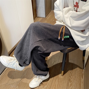 加绒加厚束脚裤男秋冬欧棉绒休闲运动长裤 A388P60 控88图片