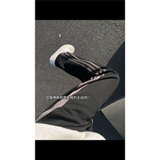 春秋美式复古条纹运动百搭卫裤男款宽松直筒休闲显瘦裤子特批48，男装休闲裤，电商B319
