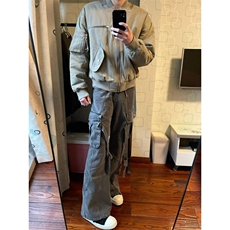 美式复古工装水洗帆布夹克外套男春秋JKG01N特P75，男装夹克，星座1007（原301D）