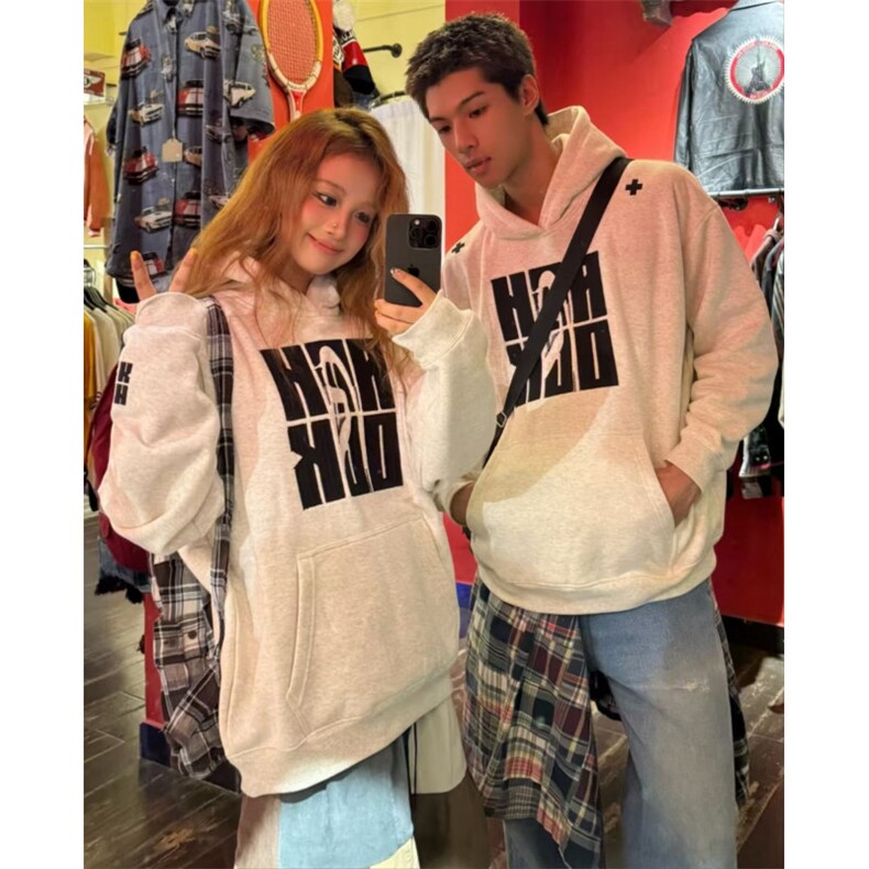 5237-P52原版刺绣宽松休闲连帽卫衣薄款/加绒,女装卫衣/绒衫,星座617A-2
