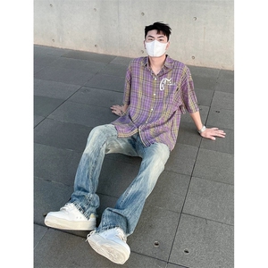 网络图现货！cleanfit毛边牛仔裤高街修身微喇拖地裤RS2379-P70图片