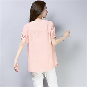 2021年夏季新款女装大码纯棉刺绣T恤女短袖韩版宽松休闲上衣服潮图片