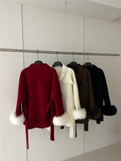 【依嘟】Miu系千金新款围脖领冬高级感2025羊毛外套(配可，女装双面呢大衣，依嘟服饰