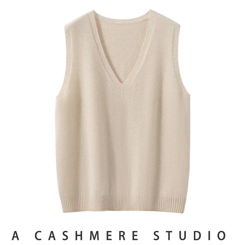 2025年秋季单股套头马甲时尚百搭休闲，女装马甲，朝思纯山羊绒