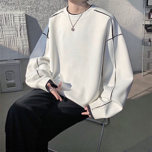 2025菠萝格新款拼接圆领休闲潮男生早春长袖卫衣YY6883-P50