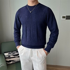 轻奢打底衫男高级感小众大码秋款男生圆领宽松修身长袖t恤M830，男装T恤，星座1116A-2（原606A-1）