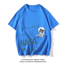 NASA联名同款纯棉短袖t恤男大码半袖打底衫宽松体恤DX17187-P20，男装T恤，电商A040A