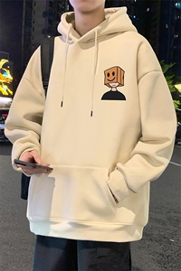 CM068P60新品重磅纯棉连帽卫衣秋冬外套卡通印花帽衫高街外套图片