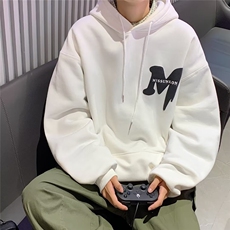 350g华棉潮牌印花连帽卫衣男女休闲春秋宽松时尚上衣5021-P43网图，女装卫衣/绒衫，电商B245