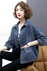 牛仔外套女短款春秋季妈妈装新款休闲小个子大码宽松衬衣夹克上衣，女装短外套，丽影随形
