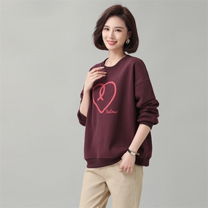 时尚百搭加绒卫衣女宽松显瘦长袖上衣秋冬新款韩版休闲外套潮图片
