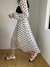 夏季新款波点连衣裙，女装连衣裙，格瑞琪