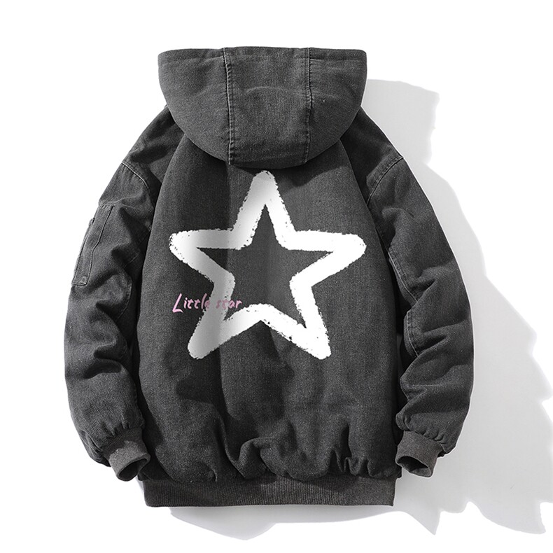 牛仔外套男大码加厚加绒衣男羊羔毛服男NM53286-P140网格,男装棉衣,电商A040A