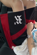 1港风拼色抽绳短裤男大码M-5XL休闲潮流五分裤男DK77035P30控48，男装休闲裤，星座226-2