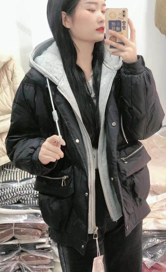 冬装新款羽绒服，拼接款90绒，女装羽绒服，她西子