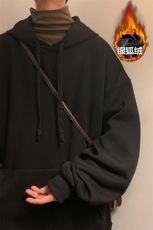 特批P45无差价冬季银狐绒320克高克重休闲潮华棉卫衣男W412J加绒，男装卫衣，电商A001