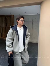 1506/W82801/P55网图重磅连帽卫衣外套男休闲外套撞色情侣开衫1，男装卫衣，星座1506