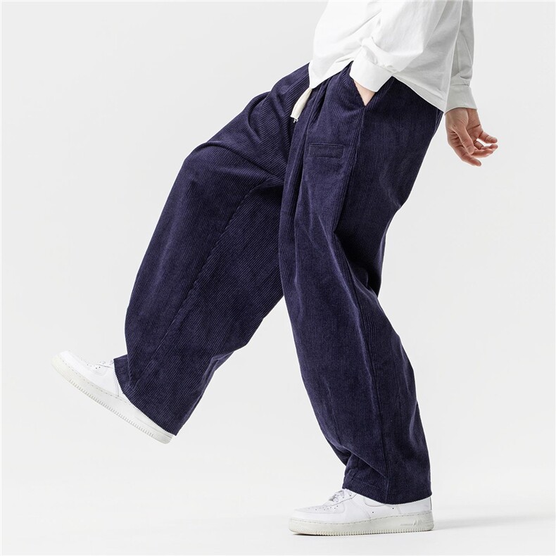 秋冬大码日系复古灯芯绒直筒工装休闲裤纯棉阔腿裤潮K318/P80，男装工装外套，钱塘713