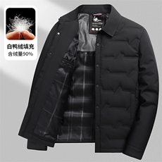 高端90白鸭绒男士羽绒服男冬季中青年商务休闲轻薄衬衫领羽绒外套，男装羽绒服，钱塘723