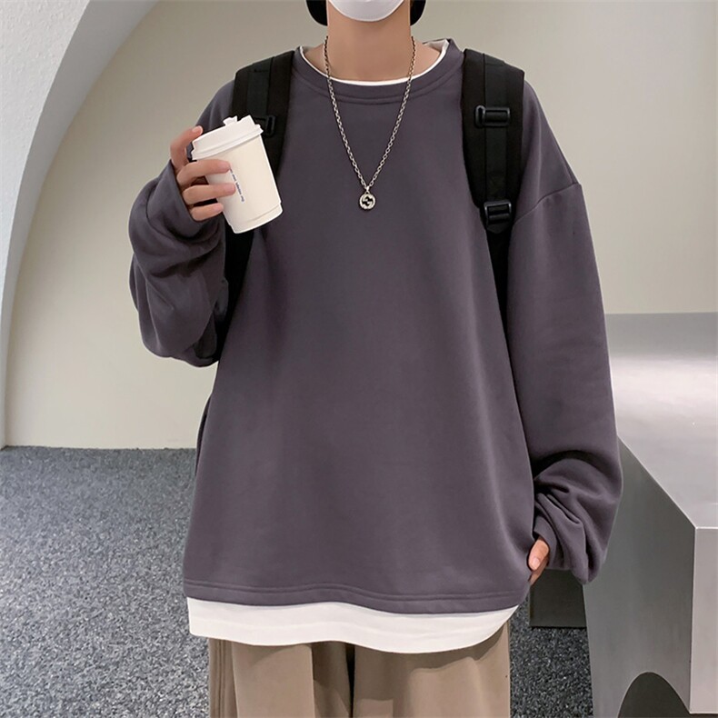 2025春装50%棉针织圆领卫衣假两件电商A057-WY829-P55(控78）,男装卫衣,电商A057