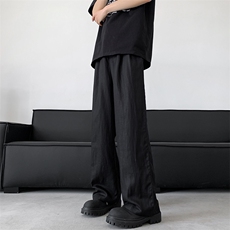 8XL-M特大码亚麻阔腿裤男夏棉麻西装裤垂感冰丝裤K981P68，男装西裤，电商D206-1