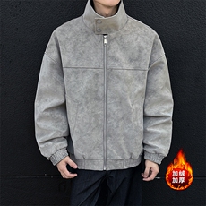复古加绒扎染皮棉衣保暖高街夹克外套棉服5D3074-TP65不，男装夹克，电商A102
