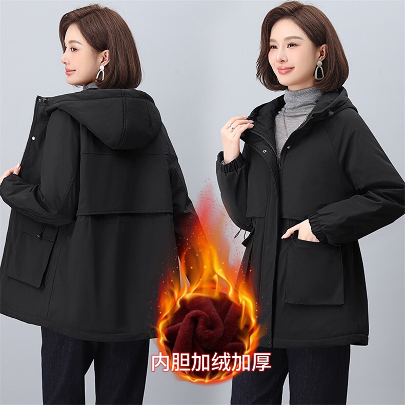 2024年冬季新款时尚休闲加绒加厚派客服，女装派克服，依恋蒂丝