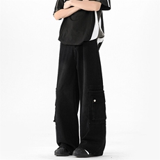 大口袋牛仔裤男春季新款2025工装痞帅美式复古裤子-A1429TP55控88，男装牛仔裤，电商B241