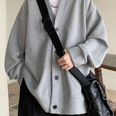 重磅V领华夫格外套慵懒风春秋款帅气男士套装高级感休闲夹克男款，男装休闲套装，星座302B-2