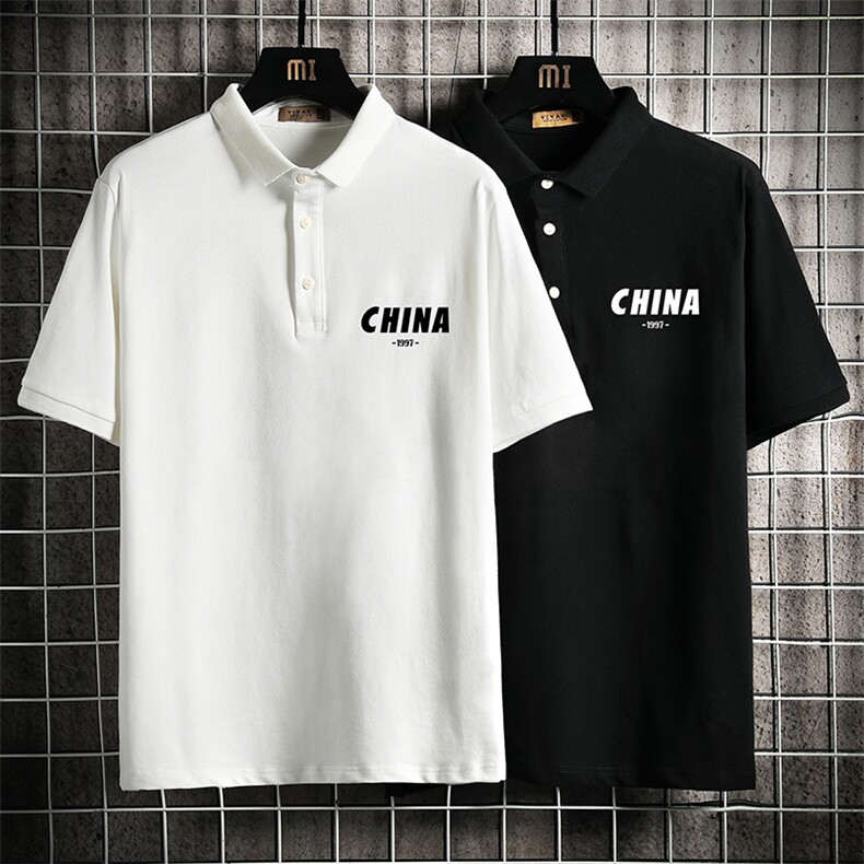 PL57248-P35翻领短袖polo衫男大码胖子半袖t恤男有领保罗衫网格,男装Polo衫,电商A040A