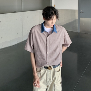 夏季格子衬衣日系复古中性情侣衬衫学院风宽松外套潮 CS05图片