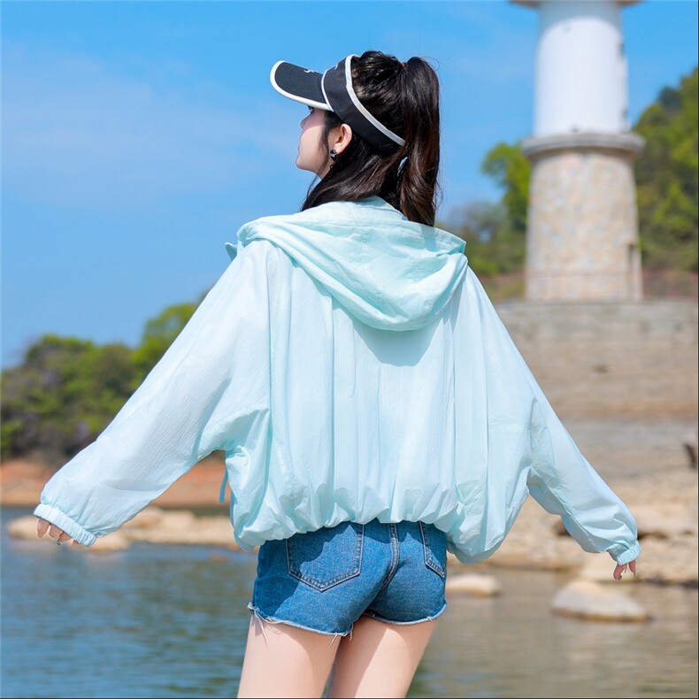 白色防紫外线防晒衣女2025新款夏季轻薄透气防晒服小个子休闲外套,女装防晒衣,可可小西