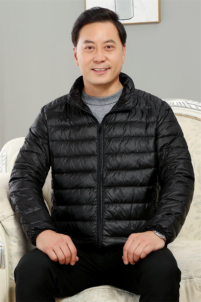 主推男士中老年90绒轻薄羽绒服外套男款秋冬休闲羽绒轻便外套,男装羽绒服,钱塘723