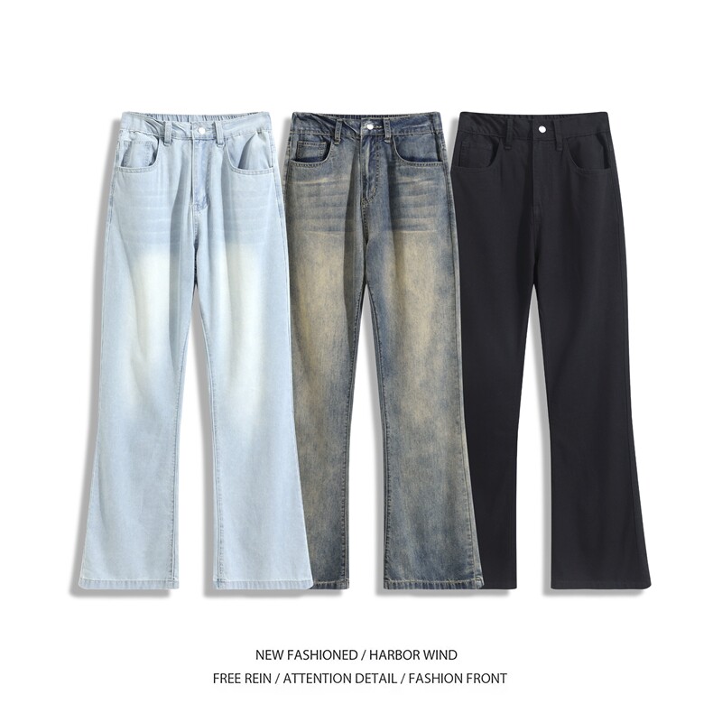 抖音品质夏季新款冰丝透气cleanfit微喇牛仔裤B315-K671-P55控78,男装牛仔裤,电商B315