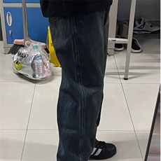 有货直筒牛仔裤男新款美式复古裤子宽松阔腿微喇长裤WL7441-P48，男装牛仔裤，星座1008