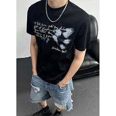 夏季基础正肩T恤男美式印花索罗娜短袖boxy修身打底半袖TY08，男装T恤，星座1116A（原606A-3）
