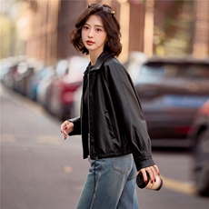 【春季女装新款】大量现货时尚休闲宽松金属丝短款皮衣外套，女装皮衣，魅衣本色