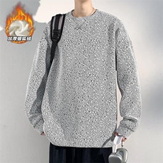 保暖银狐绒雪尼尔520g重磅斜纹长袖卫衣男W5064J加绒-特P40控78，男装棉衣，电商A001-1