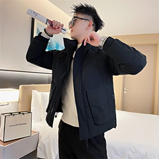 AY86/P138控178冬季社会小伙简约韩系棉袄痞帅设计感棉衣男黑首2，男装棉衣，星座305B-1