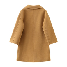 时尚保暖儿童羊毛大衣经典黑色长款设计男女童皆宜，童装外套，鑫贝羊绒